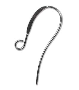 Black Oxide Earring Hooks Long & Flattened 28mm Qty:12