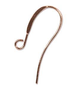 Copper Plated Earring Hooks Long & Flattened 26mm Qty:12