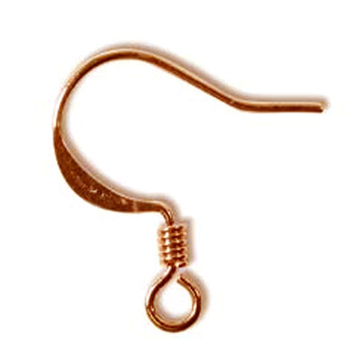 Copper Plated Earring Hooks Flattened with Spring Qty:12