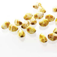 Czech Pinch Beads 7mm White Picasso Qty:25 Strung