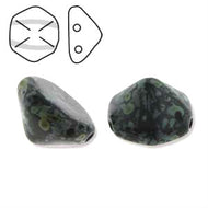 Czech Pyramid Hex Beads 12mm Jet Picasso Qty:12