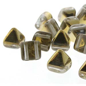 Czech Pyramid Beads 6mm Crystal Amber Qty: 25 Strung