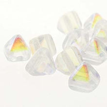 Load image into Gallery viewer, Czech Pyramid Beads 6mm Crystal AB Qty: 25 Strung
