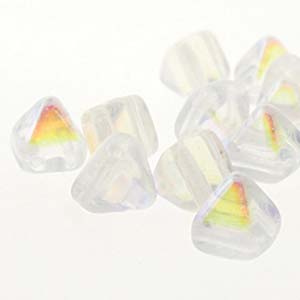 Czech Pyramid Beads 6mm Crystal AB Qty: 25 Strung