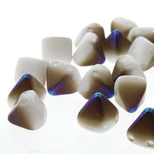 Load image into Gallery viewer, Czech Pyramid Beads 6mm White Azuro Qty: 25 Strung
