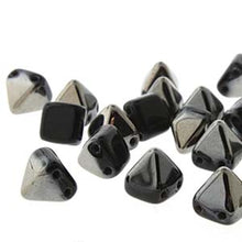 Load image into Gallery viewer, Czech Pyramid Beads 6mm Jet Chrome Qty: 25 Strung
