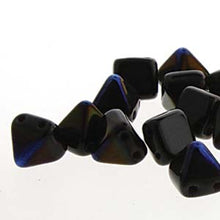 Load image into Gallery viewer, Czech Pyramid Beads 6mm Jet Azuro Qty: 25 Strung
