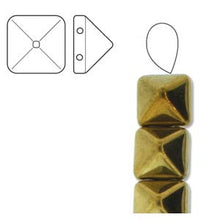 Load image into Gallery viewer, Czech Pyramid Beads 12mm Crystal Amber Qty: 12 Strung

