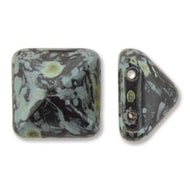 Czech Pyramid Beads 12mm Jet Picasso Qty: 12 Strung