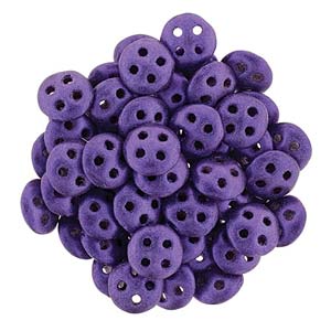 Czech QuadraLentils 6mm Metallic Suede Purple Qty:10 grams