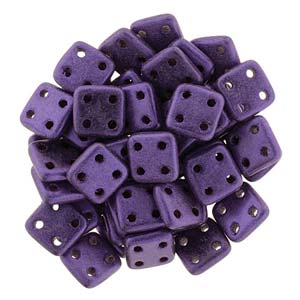 Czech QuadraTiles 6mm Metallic Suede Purple Qty:10 grams