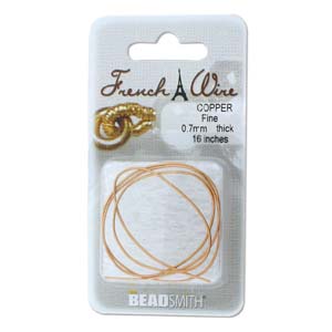 French Wire Copper Color 0.7mm Fine Qty: 16 inches