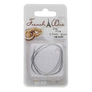 French Wire Grey (Nickel/Rhodium) Color 0.7mm Fine Qty: 16 inches