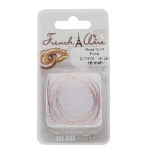 French Wire Rose Gold Color 0.7mm Fine Qty: 16 inches
