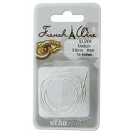 French Wire Silver Color 0.9mm Medium Qty:14 inches