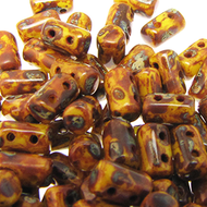 Czech Rulla Beads 3x5mm Lemon Travertine Dark Qty:10g