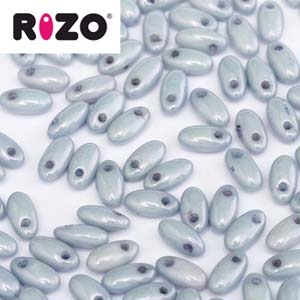 Czech Rizo Beads 2.5x6mm Antique Blue Luster Qty:10 grams