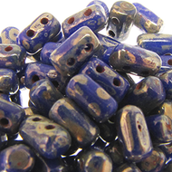 Czech Rulla Beads 3x5mm Opaque Blue Picasso Qty:10g *D*