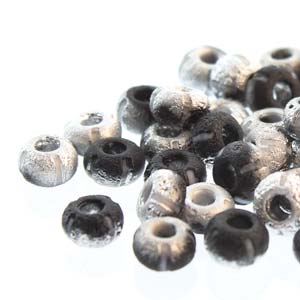 Czech Seedbeads 6/0 Aged Black and White Stripe Etched Labrador Qty:20g