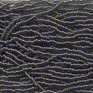 Czech Seedbeads 8/0 Black Diamond Transparent AB Qty:37g Strung