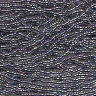 Czech Seedbeads 8/0 Crystal Black Lined AB Qty:42g Strung