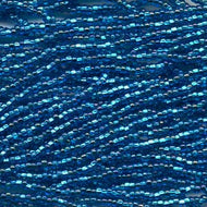 Czech Seedbeads 8/0 Dark Aqua Silver Lined AB Qty:42g Strung