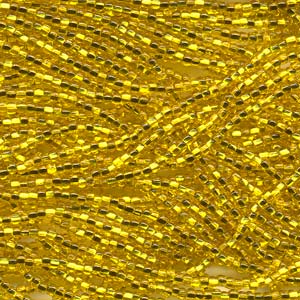 Czech Seedbeads 8/0 Yellow Silver Lined Qty:41g Strung