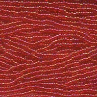 Czech Seedbeads 8/0 Light Ruby Transparent AB Qty:37g Strung