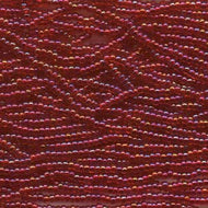 Czech Seedbeads 8/0 Ruby Transparent AB Qty:38g Strung