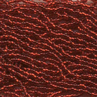 Czech Seedbeads 8/0 Light Ruby Silver Lined Qty:37g Strung