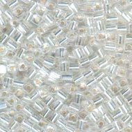 Miyuki Squares 4mm 0001 Crystal Silver Lined Qty:10g