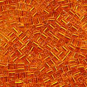 Miyuki Squares 4mm 0008 Orange Silver Lined *D* Qty:10g