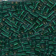 Miyuki Squares 4mm 0017 Emerald Silver Lined *D* Qty:10g