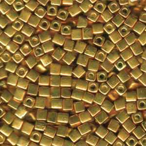 Miyuki Squares 4mm 1053 Galvanized Gold Qty:10g