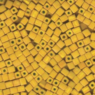 Miyuki Squares 4mm 1233 Mustard Opaque Matte Qty:10g