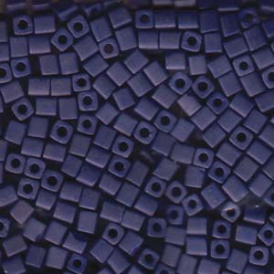 Miyuki Squares 4mm 1253 Cobalt Blue Matte Qty:10g