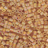 Miyuki Squares 4mm 0132FR Light Topaz Matte AB Qty:10g