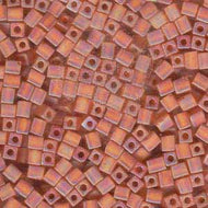 Miyuki Squares 4mm 0134FR Dark Topaz Matte AB Qty:10g
