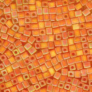 Miyuki Squares 4mm 0138FR Orange Matte AB Qty:10g