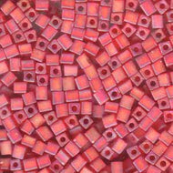 Miyuki Squares 4mm 0140FR Red Matte Qty:10g