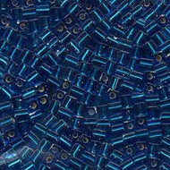 Miyuki Squares 4mm 0149S Capri Blue Silver Lined Qty:10g