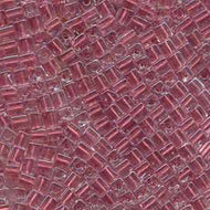 Miyuki Squares 4mm 2601 Crystal/Sparkling Antique Rose Color Lined Qty:10g