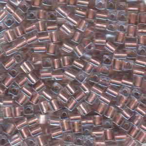 Miyuki Squares 4mm 2602 Crystal/Copper Color Lined Qty:10g