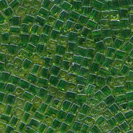 Miyuki Squares 4mm 2636 Chartreuse/Emerald Color Lined Qty:10g