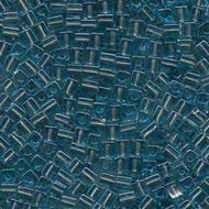 Miyuki Squares 4mm 2639 Aqua/Sparkling Pewter Color Lined Qty:10g