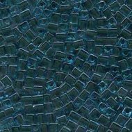 Miyuki Squares 4mm 2641 Aqua/Forest Green Color Lined Qty:10g