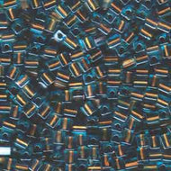 Miyuki Squares 4mm 2642 Aqua/Sparkling Bronze Color Lined Qty:10g