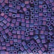 Miyuki Squares 4mm 0414FR Cobalt Blue Matte AB Qty:10g