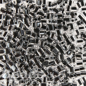 Miyuki Squares 4mm 1106 Crystal/Black Color Lined Qty:10g