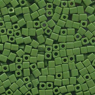 Miyuki Squares 4mm 0411 Green AB Qty:10g